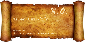 Miler Oszlár névjegykártya